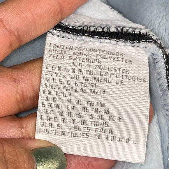 Y2K Rare Mudd Jacket Black Super Soft Velvet inside baby blue Zip Up Size Medium - Picture 10 of 10